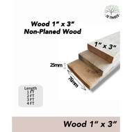 1" x 3" Solid Wood Yellow Meranti Grade A [ 1 - 5 FT ] / 1"x3" Kayu Solid Meranti Kuning Gred A Kayu