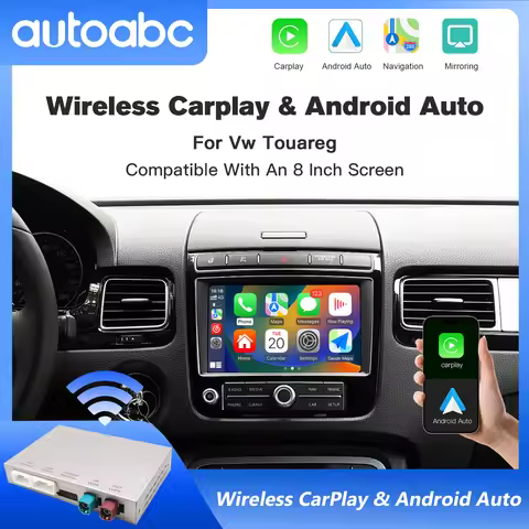 AUTOABC Wireless CarPlay AirPlay Box Android Auto Module for Volkswagen Touareg RNS850 With Camera S