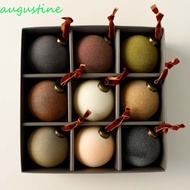 AUGUSTINE 9pcs Velvet Christmas Ball Pendant, 8cm Reusable Christmas Hanging Balls, Christmas Gift B