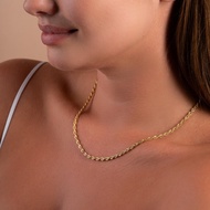 BAC GOLD ROPE CHAIN 18K Saudi Gold Original Vermeil Gold High Quality Necklace Fashion Accessories S