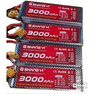 SHANG YI 3000mah 7.4v (2s) 11.1V (3S) 14.8V(4S)/22.2V(6S) 50C LIPO Battery Car Boat Airplane