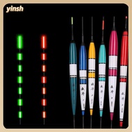 YINSH 1PC ใหม่มาตรวัดการนำไฟฟ้าไฟ LED เปลี่ยนสีทุ่นลอยติดสายเบ็ดเหยื่อล่อปลาแท่งไฟลอยกัด