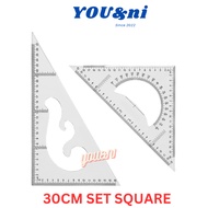 30CM Large Triangle Ruler Square Set Plastic Triangular Scale Architectural Ruler