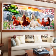 Round Diamond Eight horses animals Full 5D Diamond painting，bead painting