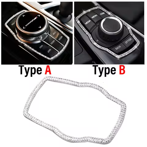 1X Multimedia Buttons Cover Molding Trim Car Styling Interior Frame Sticker For BMW 1 3 5 6 7 Series