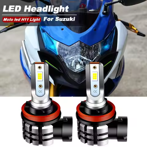 2PCS For Suzuki GSXR1000 2009-2016 K9 Motorcycle H11 H8 LED Headlight Bulbs High Low Beam Lamps 9600