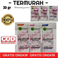 Krim Wajah Garnier Sakura Glow Hyaluron Serum Day Cream Night Cream UV SPF 30 PA++ 20 gr / Garnier S