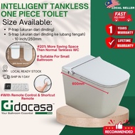 DOCASA A9000 Ceramic STRAP 250MM Smart Toilet Bowl Set Save Space Auto Sensor Dual Flush Tankless Wa