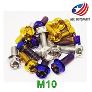 น๊อตเลส หัวเจาะ M10 เบอร์14 ยาว 455055606570 มิล ราคาต่อตัว