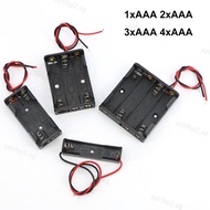 5PCS 1/2/3/4 Slot AAA Battery Case 1.5v 3v 4.5v 6v Box AAA Battery Holder Leads 1 2 3 4 Slot port 1x