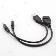 20cm Aux Audio converter 3.5mm male Cable To USB female male connector Usb Car Audio Cable OTG Car 3