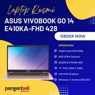 Laptop Resmi Warna Pink / Asus Vivobook Go 14 E410KA-FHD 428 / Intel Celeron N4500 / Ram 8gb / SSD 2