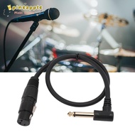 PINEAPH Balanced XLR Female to 1/4in 90 Degree Right Angle Cable, Plug and Play Flexible 3Pin XLR Fe