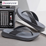 Luofu Slippers Mens Flip Flops Soft Sole Non-slip Wear-resistant Summer Feet Wear Plywood Sports Bea