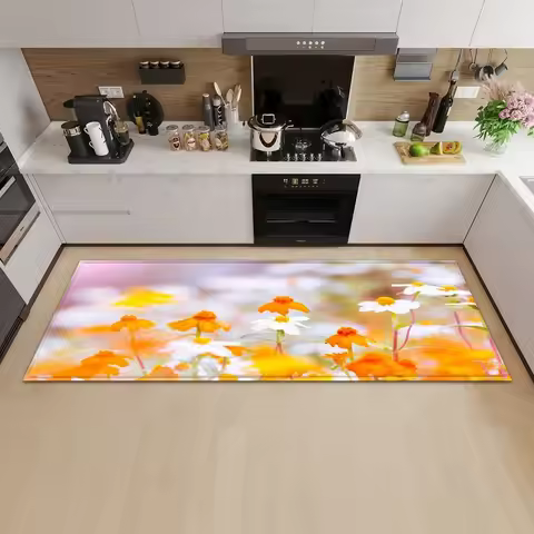 Beautiful Flower Pattern Home Kitchen Floor Mat Door Decoration Floor Mat