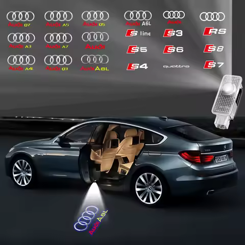 Led Car Door Logo Welcome Lights Projector Lamps For Audi SLINE RS A3 8L A4 B5 B6 B8 B9 A6 C8 A5 A8 