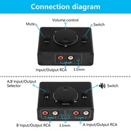 3.5mm Stereo Bi-Directional Audio Switcher 1 in 2 Out or 2 in 1 Out 3.5mm Audio Switcher with Mute B
