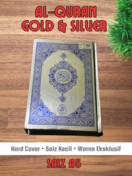 Al QURAN Kulit keemasan & Silver / Kertas Putih SAIZ A5 | Al-Quran Cover Gold Kecil