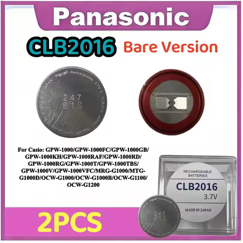 2pcs New Original CLB2016 Photokinetic Energy Solar Charging 3.7V For Casio GPW-1000 MRG-G1000 MTG-G