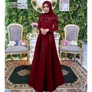 Baju Gamis Muslim Wanita - Gamis Maxi Daniar maroon