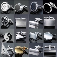 Charm Jewelry Fashion Men French Cufflinks Gold Silver Laser Metal Cufflinks XK417