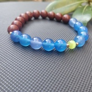 天然海藍晶瑪瑙手串女友閨蜜禮物轉運珠新中式手鏈棕色香珠佛珠