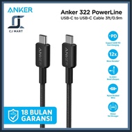 Anker 322 USB-C to USB-C Charger Cable 3ft / 6ft Braided - A81F5 A81F6
