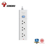 ปลั๊กไฟ GONGNIU รุ่นT1030 กำลังสูงสุด 2300W /10A ปลั๊กไฟมาตรฐาน ปลั๊กไฟต่อพ่วง 3/5 เมตร มาตรฐาน มอก วัสดุทนไฟ750องศา รับประกันนาน 3 ปี