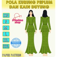 POLA BAJU KURUNG MODEN PEPLUM dan KAIN DUYUNG