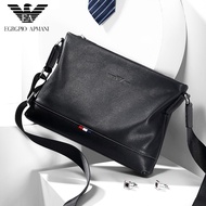 work, travel ‍ ERG Armani Men's Bag Shoulder Bag Men's First Layer Cowhide Business Leisure Crossbody Bag Affordable Lux