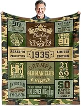 LAIORD 90th Birthday Gifts for Men, 90th Birthday Blanket 60"x50", 90 Year Old Birthday Gifts for Me