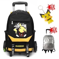 beg sekolah budak lelaki beg sekolah beg sekolah perempuan Beg sekolah troli Pikachu lelaki enam roda menaiki tangga