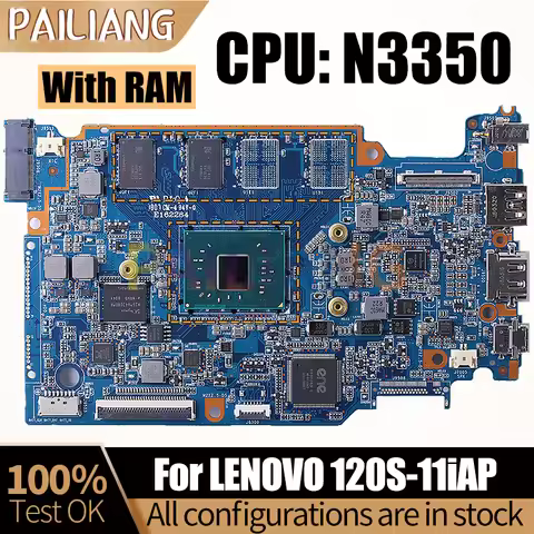 For LENOVO 120S-11iAP Notebook Mainboard 120S-MB-V2.0 N3350 With RAM 5B20P23755 Laptop Motherboard F