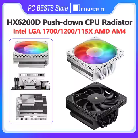Jonsbo HX6200D CPU Cooler 6 Heat Pipe Air-Cooled Downward Pressure ARGB Radiator White 12generation 