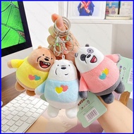SQ3 We Bare Bears Keychain Cartoon Cute Plush Toys Keyring Bag Pendant Dolls Anime Key Chain GIfts Q