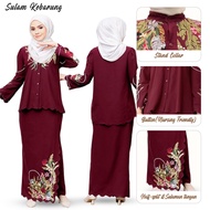 BAJU KURUNG Sulam baju kurung muslimah baju Raya Nikah Baju Tunang Bridesmaid perempuan kebaya Luxe 