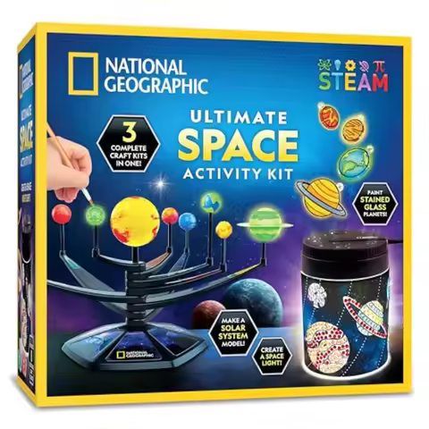 National Geographic Activity Diamond Painting Night Light, Glow-in-The-Dark and Stained Glass Window