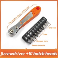Lz 1/4 Ultra Low Profile Mini Ratchet Wrench Close Quarters Screwdriver with Drive Handle & Mul