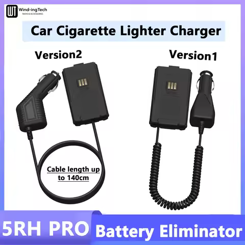 Baofeng 1/2/5PCS UV5RH Battery Eliminator K5 Pro Max UV5RM Car Cigarette Lighter Charger 12V-24V for