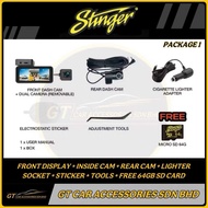 STINGER R3 2K 3-CHANNEL CAR DASHCAM FRONT / INSIDE 1080P & REAR 1080P CAMERA WIFI FREE 64GB SD CARD