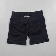 {UU61} 4.5 Dfyne Impact Shorts With Logo Low Ribbed Band Yoga Shorts Seamless Scrunch Bum Workout Gy