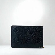 LV皮夾 黑色牛皮壓紋clea對開短夾M80151