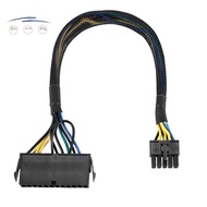 24 Pin to 10 Pin ATX PSU Main Power Adapter Braided Sleeved Cable for  for  PC and Servers 12-Inch(3