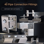 ONLYGOODS Square Tube Connector, 40*40mm galvanizing Pipe Fixed Joint,  Fixed Pipe Clamp carbon stee