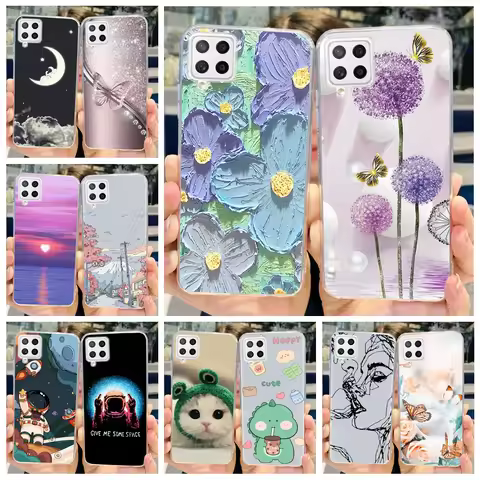 For Samsung Galaxy A22 Case F22 M22 Colorful Painted Cover Clear Silicone Soft Slim Phone Case For S