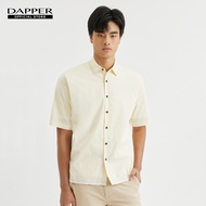 DAPPER เสื้อเชิ้ตแขนสั้น Contrast Stitch Shirt สีครีม