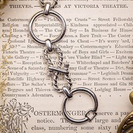 美國 Monet 品牌古董 無限繩結流蘇與圓圈造型 銀色手鍊手環
