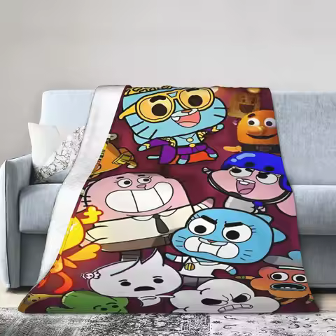 The Amazing World of g-Gumballs Blankets Super Soft Flannel Cute Gifts Throw Blankets Plush Thin Qui