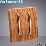 Promo Double Hotel Switch 2 gang 2 way artistic design Wood Grain Motif COD