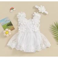 Baby girl aqiqah romper | White baby girl jumper | Baptism baby romper dress | White baby romper dre